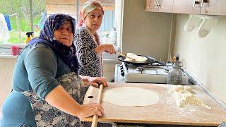 Kabak hasadı tarhana bahçe mantarılı ekmek köylü işi misafir dolu dolu bir gün