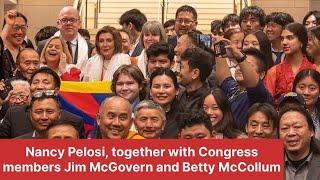 TibetStorySpeaker Emerita Nancy Pelosi Congress members Jim McGovern & B. McCollum LobbyDay-2024