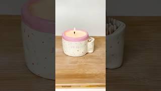 The cutest personalised candle  #airdryclay #candlemaking #diycrafts