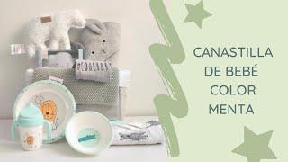 Canastilla de bebé para regalar color mint  -Tu Bebebox