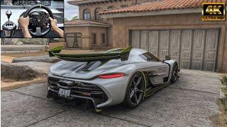 1600HP Koenigsegg Jesko Free Drive | Forza Horizon 5 | Steering Wheel Gameplay [4K]