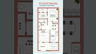 18x36 small village House plan for PM Awash yojana #shorts #houseplan #home #houseplan