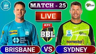 Live: Brisbane Heat vs Sydney Thunder | Today Cricket Match Live | Big Bash League 24-25 Live