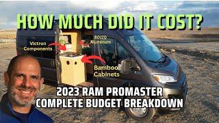 What Did It Cost To Build Our 2023 Ram Promaster Conversion Van?