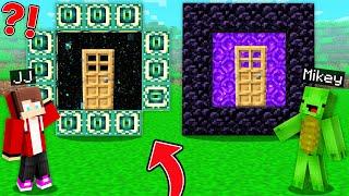 JJ and Mikey Found END PORTAL BASE vs NETHER PORTAL HOUSE in Minecraft Maizen!