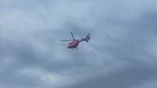 Cooper Medevac helicopter taking off from North Italy Hall Vineland NJ