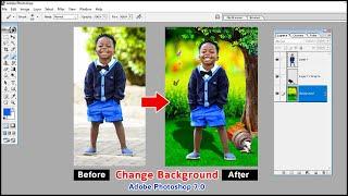 How to Change Background in Adobe Photoshop 7.0 || New and Easy Technique