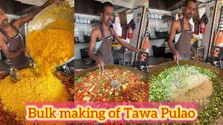 Bulk making of Tawa Pulao in Ahmedabad Bhut tasty bnate hai Bhaiya