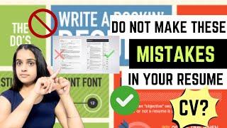 10 resume mistakes you MUST avoid | Do NOT make these 10 mistakes in your resume | CA Tanvi Sukhija