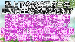 聖上下令封禁王府三年，王妃大半夜的帶著錢跑了，我不過是來王府送東西，卻被困在這裡出不去了，於是說道，若你們信得過我，從今日起，我就是王妃了【幸福人生】#為人處世#生活經驗#情感故事