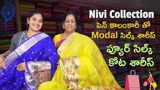 Pure Silk Kota Sarees || Model Silk sarees with Pen Kalamkari || Nivi Silks || Nagasree Diaries