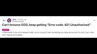 How To Fix GOG Error Code 401?
