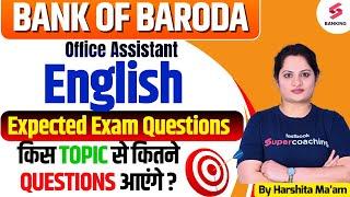 Bank Of Baroda 2025 Office Assistant | BOB Expected Questions | Topic Wise Weightage In English