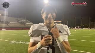 Walsh Jesuit Warriors Keller Moten following their 37-35 win at Stambaugh Stadium over Ursuline