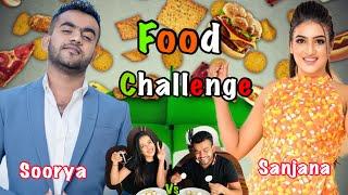 Sanjana vs soorya food challenge ️ හිනා වෙවී බලන්න