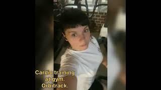 Cardio training at gym. Orbitrack.