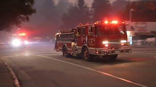 Fire Trucks Responding to Santa Cruz County's Biggest Wildfire in Decades