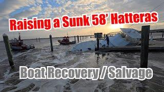 58' Hatteras Sunk at the Dock After Hurricane Milton, and a Tornado Wrecked  IT - Salvage & Recovery