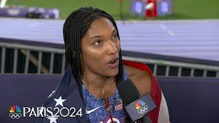 Tara Davis-Woodhall 'almost blacked out' after long jump gold medal | Paris Olympics | NBC Sports