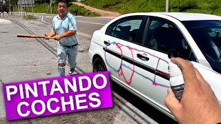 Grafiteando coches de Desconocidos (BROMA)