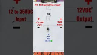 Regulated Power Supply/7812/12V Power Supply #diy #circuit #viral #electronic