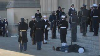 Soldier Falls During President Jimmy Carter's Funeral