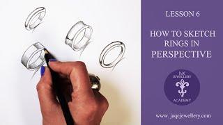 Sketching rings in perspective - Lesson 6 (freehand drawing)