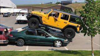 Jeep JL Wrangler Crushing some cars. 37” Trepadors. 2” Mopar Lift JLU Rubicon Method wheels 106