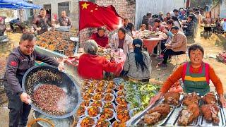 Rural banquet in Kaifeng, China, 260 yuan for 16 dishes and 2 soups, super low price, delicious food