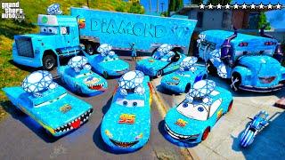 GTA 5 - Stealing DIAMOND MCQUEEN CARS with Franklin! (Real Life Cars #200)