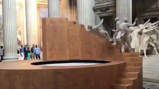 Yoann Bourgeois performance art at The Pantheon, Paris, 2017