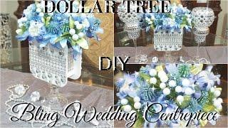 DIY DOLLAR TREE WEDDING OR BRIDAL SHOWER BLING CENTERPIECE PETALISBLESS 