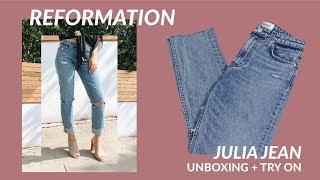 REFORMATION Julia Jean Unboxing + Try On | JULIA SUH