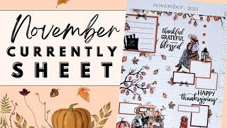 PLAN WITH ME | COZY FALL NOVEMBER CURRENTLY SHEET | THE HAPPY PLANNER