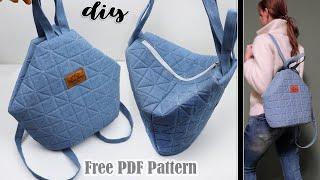 DIY Bag Transformer & Quiltted Backpack from Cloth Making FREE PDF Pattern