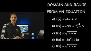 Domain and Range from Equation - MCR3U Grade 11 Functions