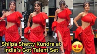 Gorgeous Judge Shilpa Shetty Looking to hot in red outfit At India’s Got Talent Set