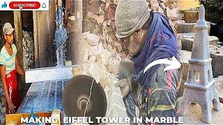 How to Make Eiffel Tower in Marble|| Marble Art