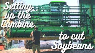 How do you switch the JOHN DEERE 6620 COMBINE so it’s ready to cut Soybeans?// HARVEST 2022