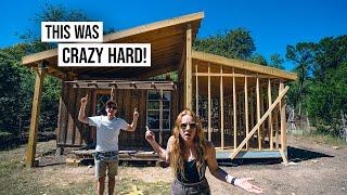 Tiny House Build CONTINUES! - We Made Some HUGE Mistakes  Building Our Floors, Walls & Roof! (Ep 3)