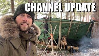 -14 lean to overnighter with ice-fishing and a little channel update!