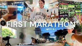 WEEK 1 OF MARATHON TRAINING | running, pilates, meals + the marathon training plan I’m following