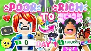 Trading From POOR To RICH In 7 Days Adopt Me Challenge (DAY 1) 🫧