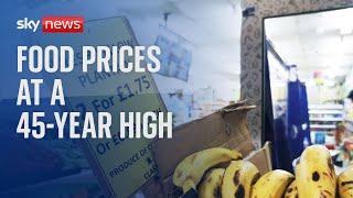 Inflation falls by less than expected as food prices increase to a 45-year high