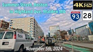 Summer Street, Boston to Highland Ave, Malden, Massachusetts