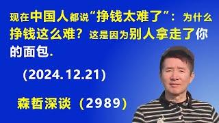 现在中国人都说“挣钱太难了”：为什么挣钱这么难？这是因为 别人拿走了“你的面包”.  (2024.12.21) 《森哲深谈》