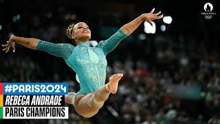 Team Brazil gymnasts watch Rebeca Andrade winning gold!