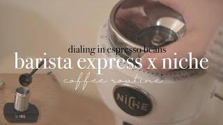 Dial in freshly roasted espresso beans  |Breville Barista Express| Niche Zero | Relaxing Coffee