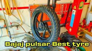 Bajaj Pulsar Best Tyre  tyre fiting // 100/90-17 Bajaj pulsar  best grip tyre in MRF brand