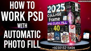 How to Work Collage Psd With Auto Photos Fill | 2025 Collage Frame Psd | Automatic Photoshop Action